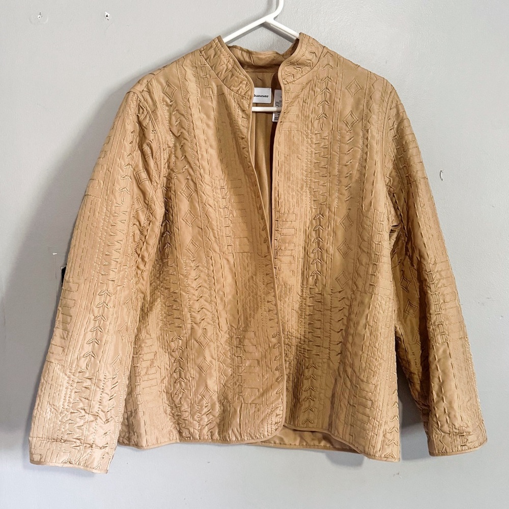 Alfred Dunner Tan Embossed Jacket Size 12